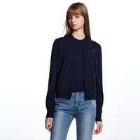 莱茵福莱尔 LIME FLARE 朗姿集团春季女式针织衫纯绵羊毛四色法式圆领高级感上衣