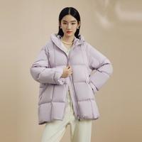 莱茵福莱尔 LIME FLARE 朗姿集团商场专柜同款冬季中长款连帽白鹅绒通勤风女式羽绒服