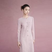 莱茵福莱尔 LIME FLARE 朗姿集团法式优雅粗花呢格纹连衣裙中长款