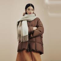 莱茵福莱尔 LIME FLARE 朗姿集团商场专柜同款冬季中长款连帽白鹅绒通勤风女式羽绒服