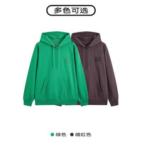 GXG 奥莱  双色立体印花中廓连帽卫衣 绿色 165/S