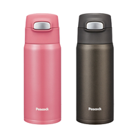 Peacock 孔雀 日本吸管杯保温杯不锈钢男女士车载便携水杯子保冷杯 粉色 400ml