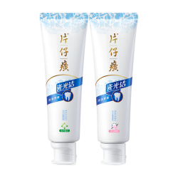 片仔癀 瓷光白牙膏2支装 桃花155g+栀子155g