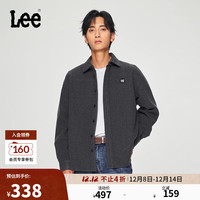 Lee 宽松版仿羊毛深灰色男长袖衬衫保暖休闲潮流 XL
