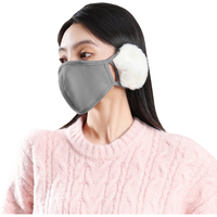 勋阳宇乐云朵保暖口罩秋冬二合一女防风防寒毛绒加绒耳罩护耳骑行面罩 宝蓝色 均码