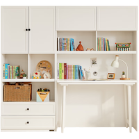 全友家居 奶油风青少年两门书桌柜组合现代简约书柜学习桌121399 【米白】二门书柜+活动书柜+书桌