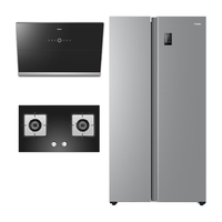Haier 海尔 冰厨套装 535升大容量双开门冰箱BCD-535WGHSSEDS9+抽烟机C27U1+家用双灶具Q2BE3（附件仅展示）
