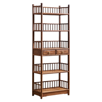 唐煌轩红木家具非洲鸡翅木(学名:非洲崖豆木)书柜书架实木新中式书橱简约带抽屉置物架 60*30*162cm