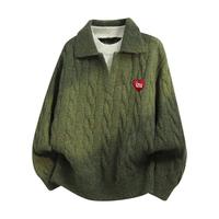 I.T izzue假两件针织衫女式毛衣翻领上衣高级感V领女装秋冬穿搭