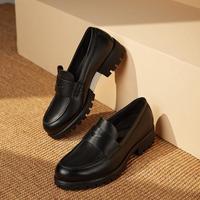 ecco 爱步 乐福鞋女 英伦单鞋时尚通勤工作皮鞋 摩登490013