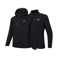 安踏（ANTA）王一博同款水壳冲锋衣外套男三合一可拆卸户外硬壳徒步登山服夹克 基础黑-7 S