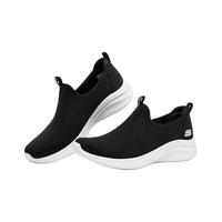 斯凯奇Skechers一脚蹬懒人鞋女鞋轻质网布坡跟运动休闲鞋149858 黑色/白色/BKW 36