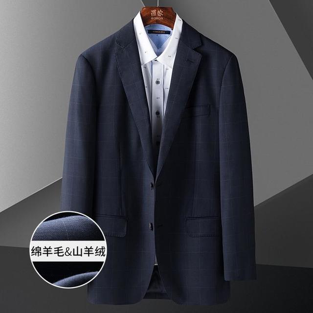 罗蒙 含10%羊绒87%羊毛经典男士西服舒适西装男士外套