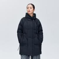艾莱依 气质国风中国结收腰羽绒服女中长款秋冬御寒立领外套