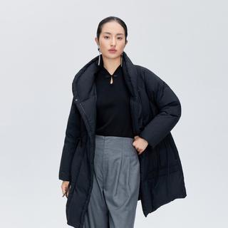 艾莱依 气质国风中国结收腰羽绒服女中长款秋冬御寒立领外套