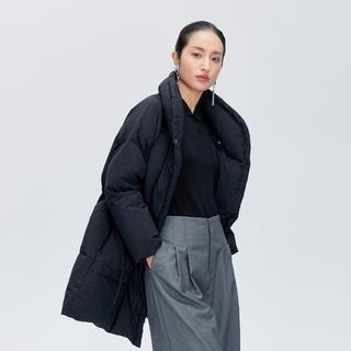 艾莱依 气质国风中国结收腰羽绒服女中长款秋冬御寒立领外套