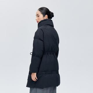艾莱依 气质国风中国结收腰羽绒服女中长款秋冬御寒立领外套
