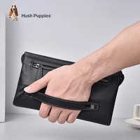 暇步士 Hush Puppies 男士真皮手包头层牛皮手拿包轻奢大容量中年商务手抓包信封手腕包