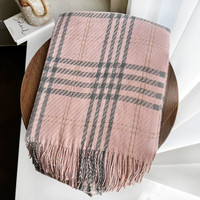 FOURDATRY 仿羊绒围巾韩系冬季女新款格子