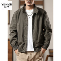 以纯 纯棉外套男秋冬款2025新款美式潮牌工装立领上衣飞行员夹克