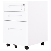 ZHONGWEI 中伟 活动柜钢制桌下柜挂劳柜三抽柜桌下抽屉柜文件柜资料柜白色拉手