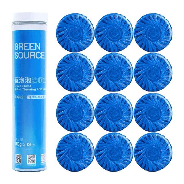 绿之源 GREEN SOURCE 绿之源 蓝泡泡洁厕宝 清香型洁厕块 马桶清洁剂 50g*12块 强力除垢 去黄除异味