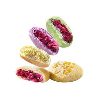 潘祥记 玫瑰鲜花饼25g散装零食饼干糕点云南特产 5味鲜花饼 500g (25g*20枚散装)
