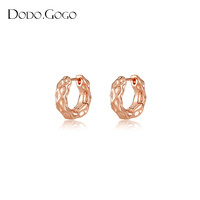 DODOGOGO熔岩耳扣圈圈耳环2025轻奢耳钉气质轻奢素圈耳饰