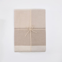 無印良品 MUJI 棉法兰绒 被套 单件被罩被单 床品 纯棉 米色格纹 双人用 200cm*230cm 被芯用