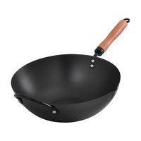 M-COOKER/铁工房 极铁炒锅 精铁材质 32cm 玻璃盖