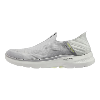 斯凯奇（Skechers）闪穿鞋丨 甄子丹同款男子秋季透气网布轻便一脚蹬休闲运动健步鞋 GRY 灰色 42