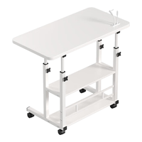 森必居（SENBIJU）床边桌可移动简约小桌子卧室家用书桌简易升降宿舍懒人电脑桌 床边桌-简易款50*30白色单层