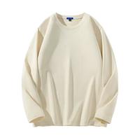 马克华菲春秋宽松长袖T恤男韩版慵懒风纯棉显瘦遮肉简约款休闲外穿打底衫 【纯棉】- 浅蓝#JMK漩涡M XL