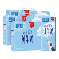 新希望 3.3g蛋白 全脂纯牛奶  盒装 10盒 200g