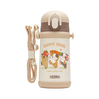 THERMOS 膳魔师 儿童保温杯316L不锈钢吸管杯带背带便携水杯（2套吸管）