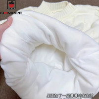 AEMAPE加绒加厚毛衣女2025年春秋冬针织麻花短款套头宽松慵懒风 米白加绒加厚 M (165) -