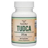 DOUBLE WOOD SUPPLEMENTS去氧胆酸胶囊TUDCA胆汁盐补充剂500mg保护肝脏改善食欲不振消化 【脂肪消化】牛磺熊去氧胆酸*60粒