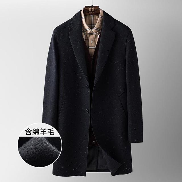 罗蒙 男士呢子大衣 羊毛保暖外套