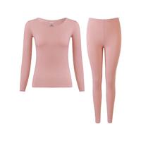 雅黛俪无痕秋衣秋裤保暖内衣女士加厚加绒秋季高弹柔软套装女秋 淡粉 M