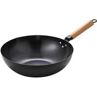 MAXCOOK 美厨 炒锅铁锅 32cm 不易锈无涂层导流口 燃气电磁炉通用 MCC8734