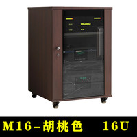 捷盛M16影院KTV舞台影音器材设备功放机柜移动会议室航空机架子 M16胡桃色80高度