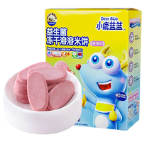 小鹿蓝蓝 益生菌冻干溶溶米饼 宝宝米饼零食 草莓味20g
