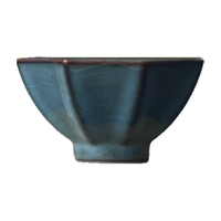 涵青堂创意异形铁胎茶具青瓷茶具普洱杯哥窑龙泉陶瓷品茗杯单杯茶杯托 铁胎八角杯（礼盒装）