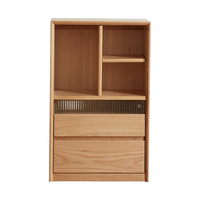 维莎维莎实木书柜现代简约客厅储物矮柜橡木收纳柜家用书房靠墙置物柜 书柜B款