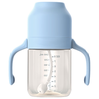 gb 好孩子 PPSU婴儿奶瓶宽口径奶瓶带手柄吸管天鹅系列天使蓝300mL6个月+