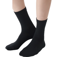 无印良品（無印良品 MUJI）男女通用 合脚直角 袜口无橡筋袜 黑色 23-25cm 