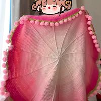 松册玫瑰花束毯子材料包DIY手工钩编织创意毛毯渐变花束送女友礼物 材料包约70cm-粉色玫瑰花毯【全套工具+视频教程】