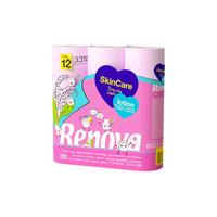 Renova葡萄牙玫瑰香味卷纸樱花粉色卫生纸家用厕所手纸