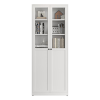 万度（Wan Du）玻璃书柜钢制书架落地家用学生客厅卧室北欧简约储物柜展示柜 400玻璃门顶柜