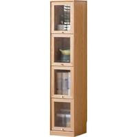 源氏木语实木书柜家用角落置物柜简约夹缝收纳柜落地靠墙储物窄柜1.45米高